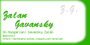 zalan gavansky business card