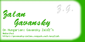 zalan gavansky business card